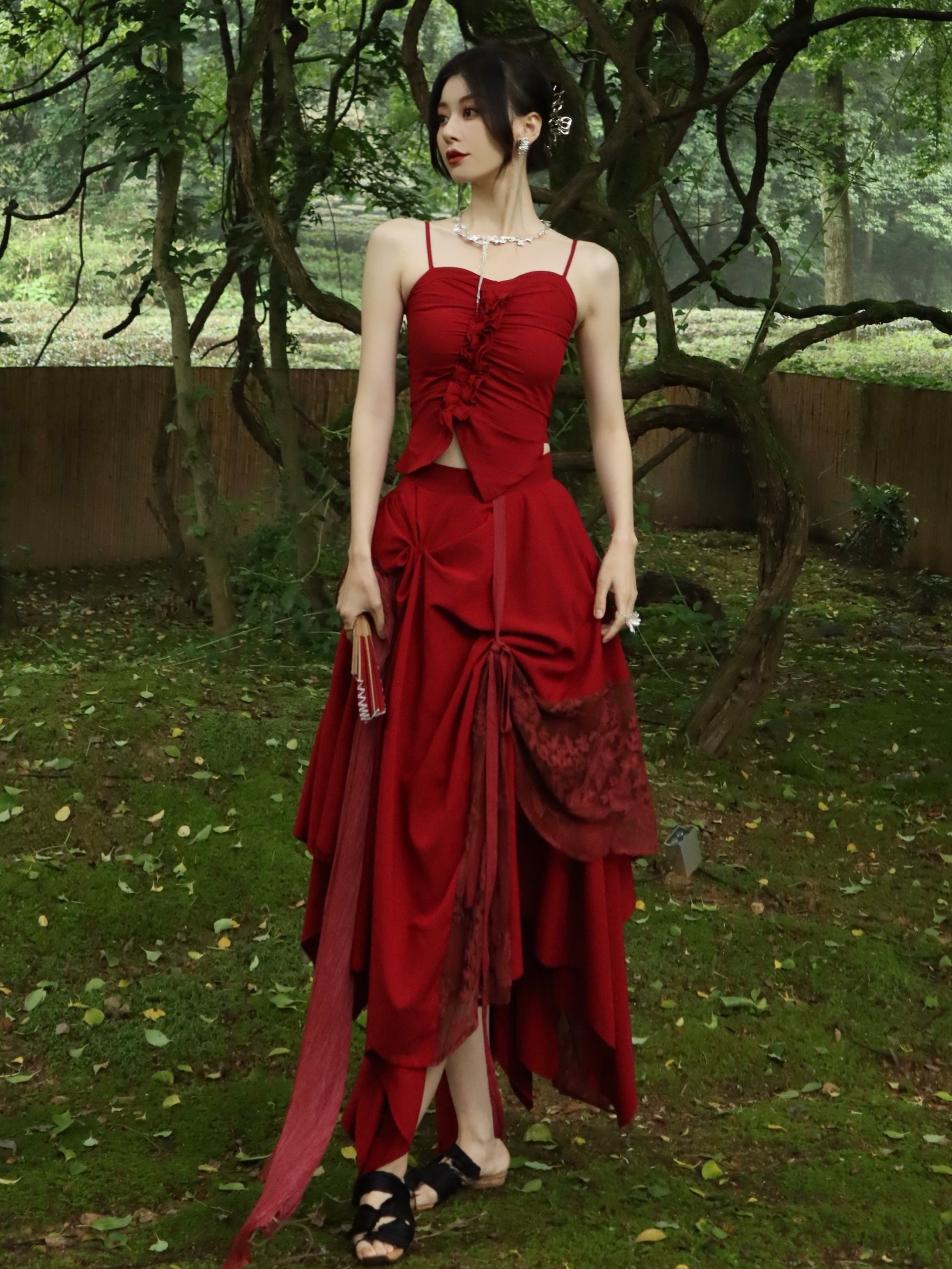 Seidennähte a-line-Spitzenrock