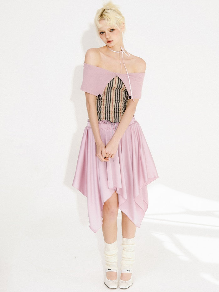 Multi Stripe Off Shorter Short Top