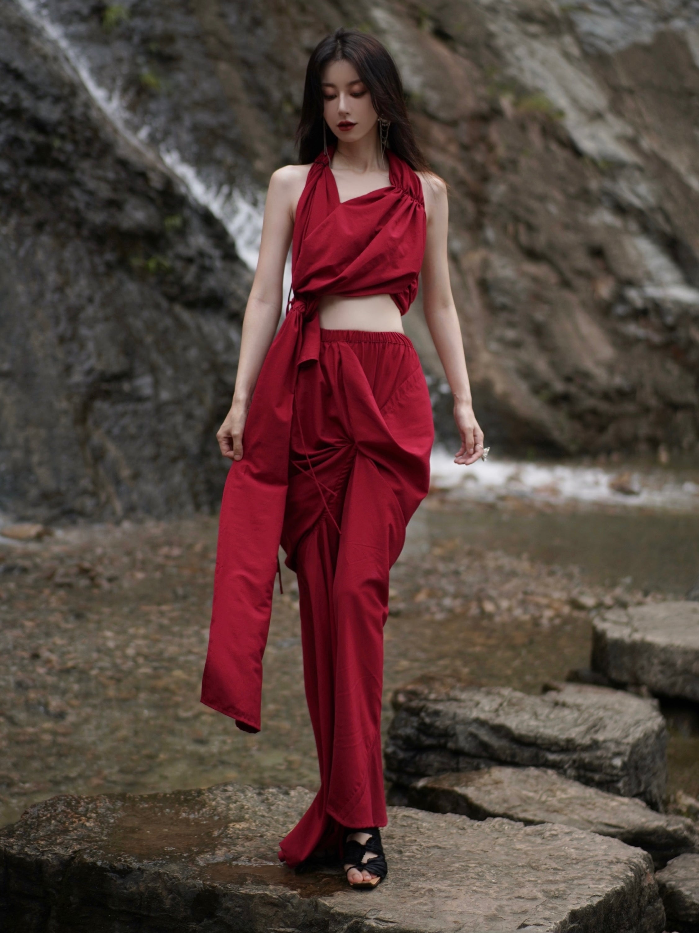 Irregular Sleeveless Halter Top