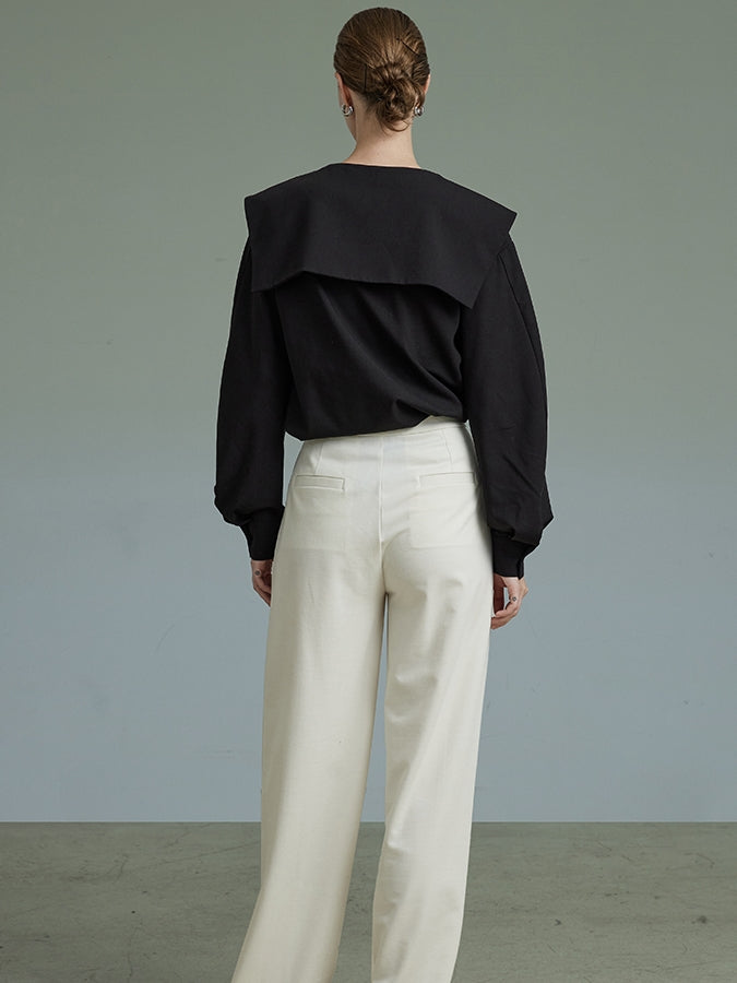 비대칭 V 넥 셔츠