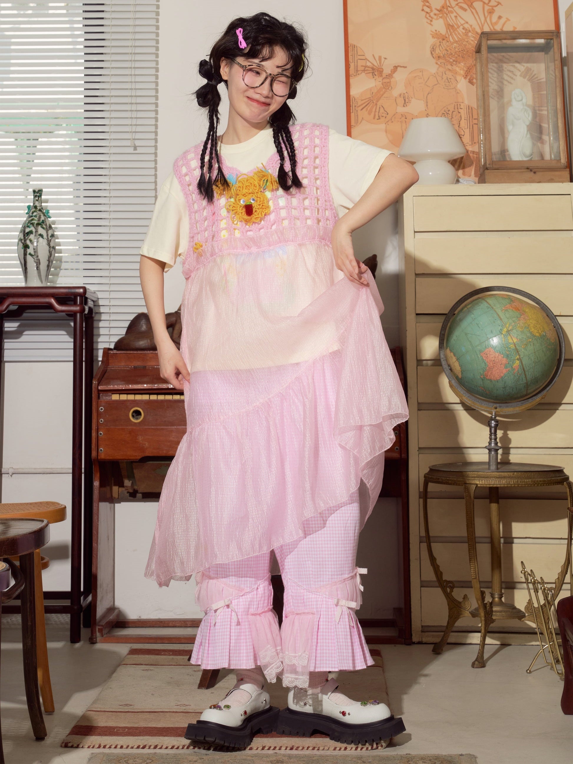 핸드 깨우기 모직 조끼