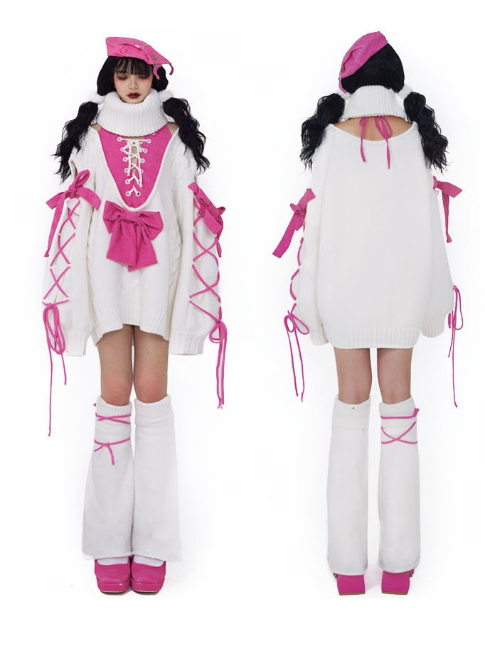 Oversize Lace-UP Sweater