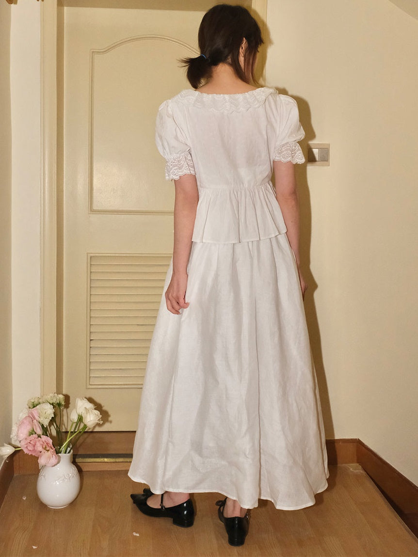 Französischer Spitzenpuffhemd Hemd