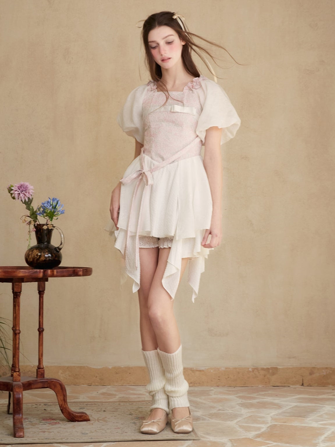 자카드 발레 드레스