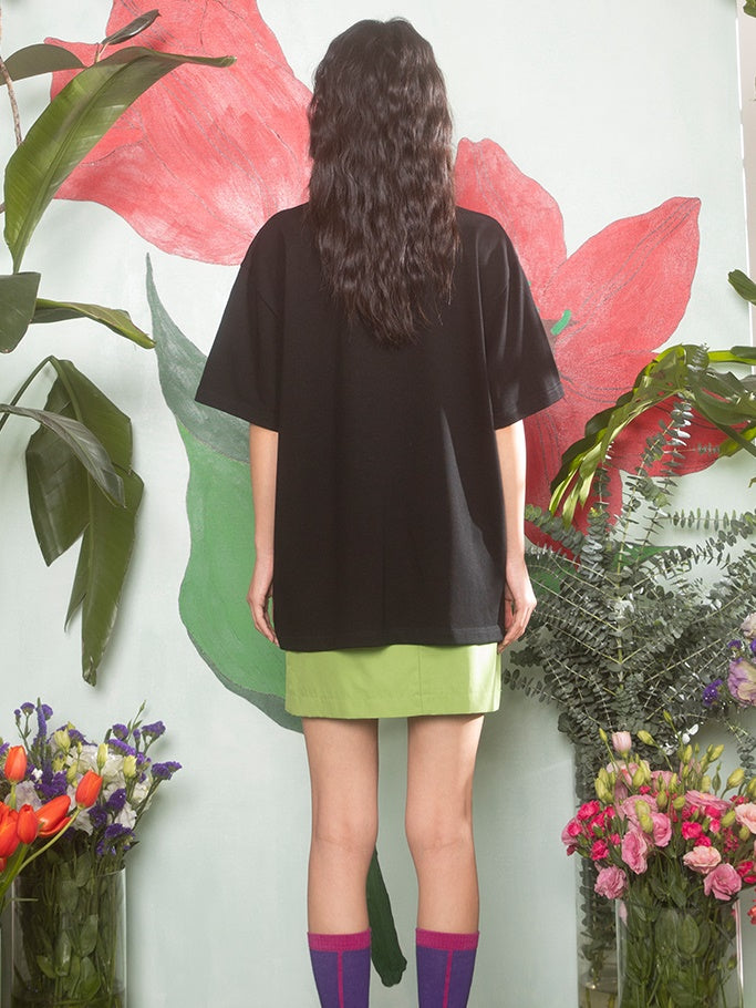 Tulip Print Drop Shoulder T-Shirt