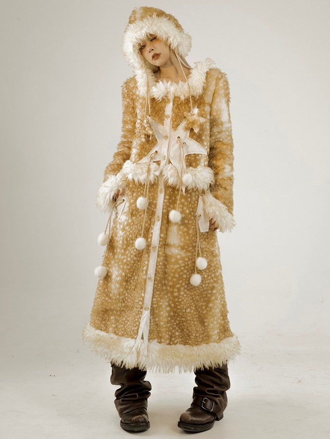 Detachable Two-Wear Furry Long Coat