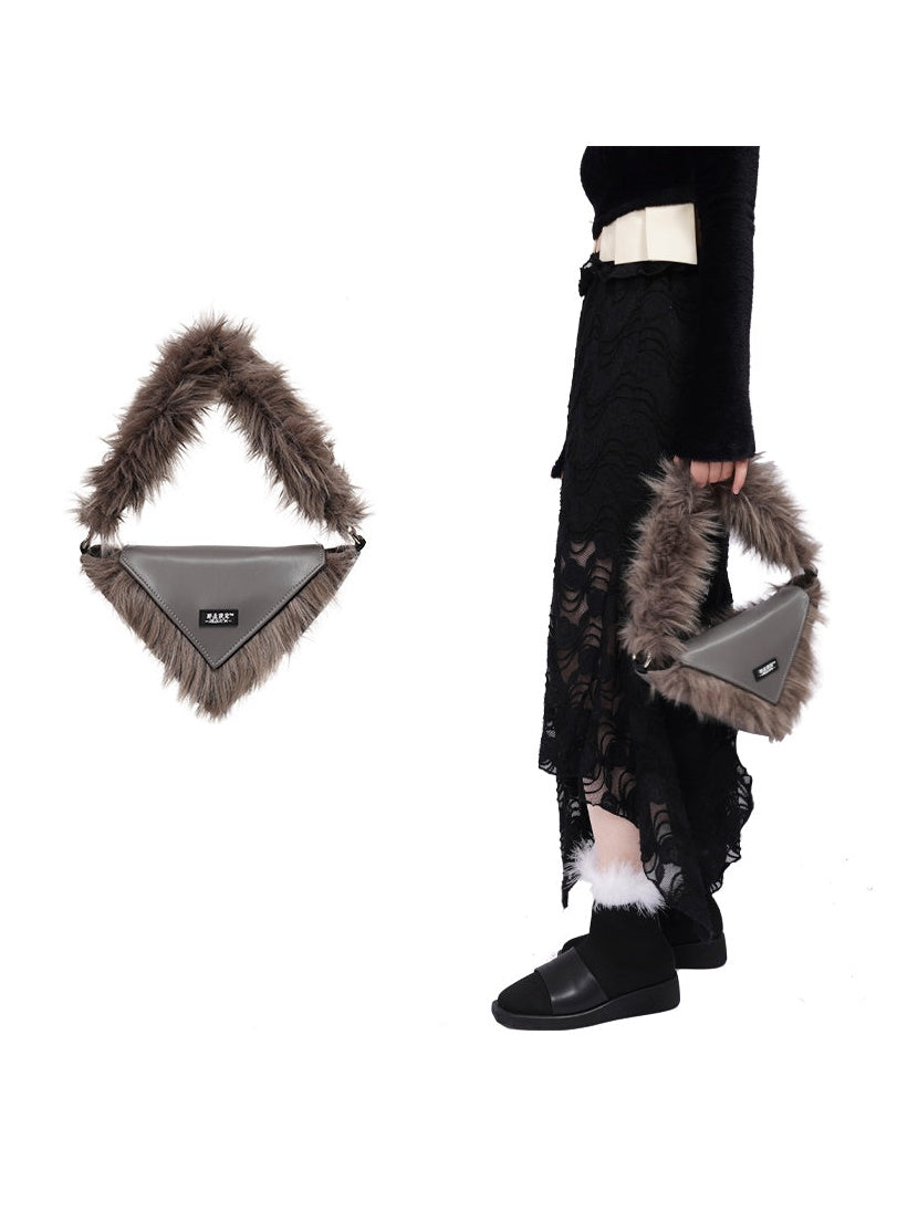 Pelz eine Schulter -Diagonal -Tasche