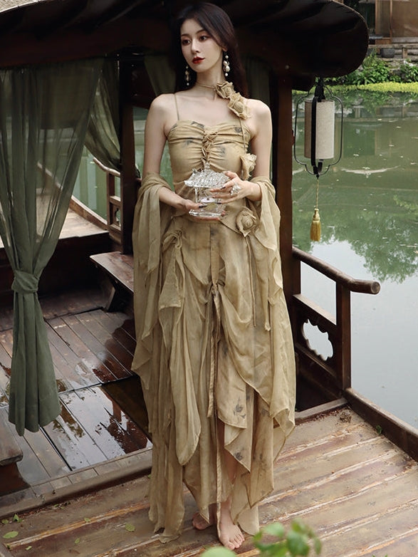 실크 A- 라인 치마