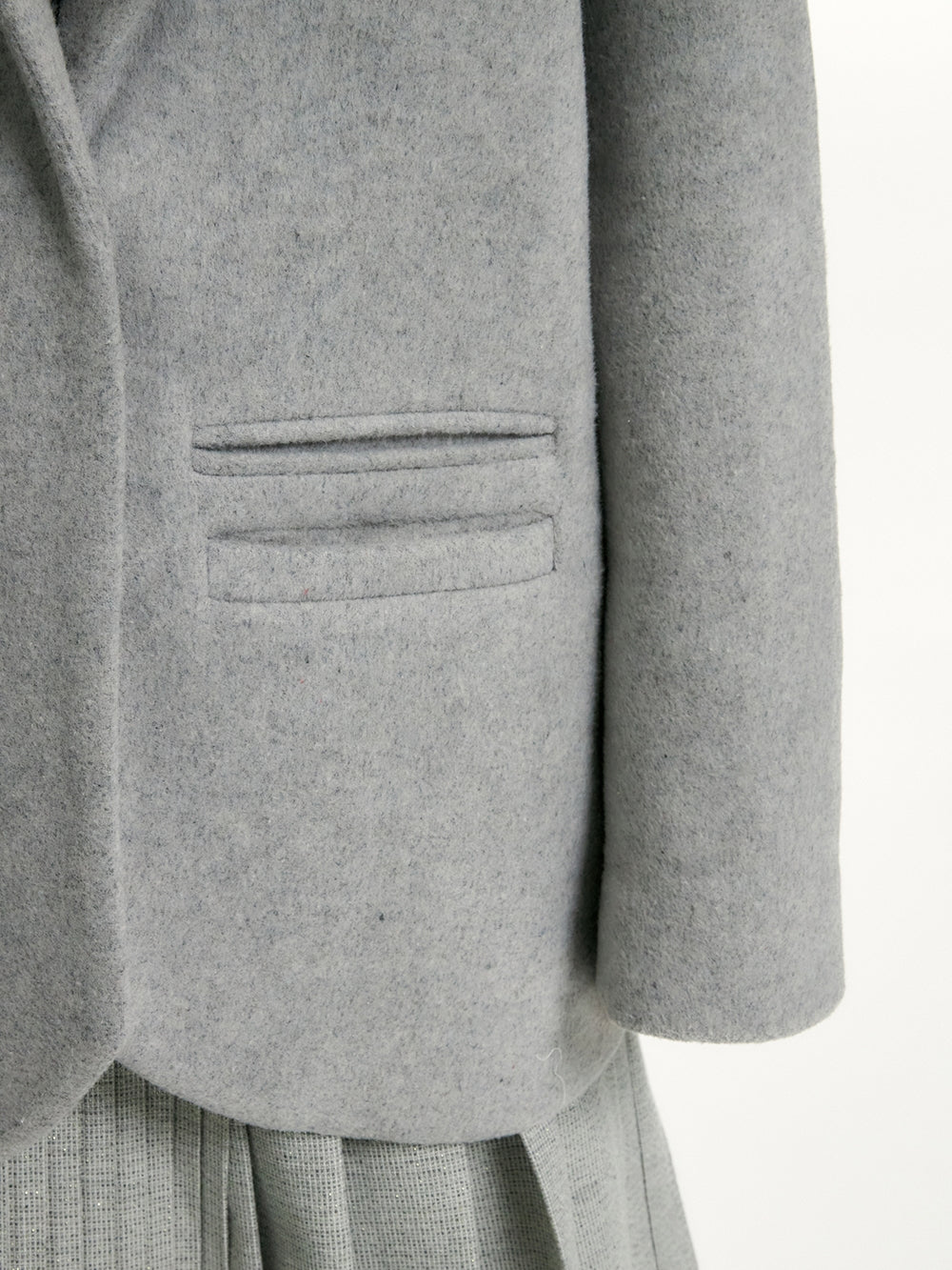 Wool Plain Oversize Mesh Coat