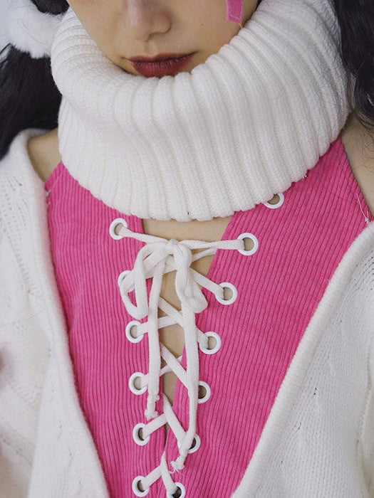 Oversize Lace-UP Sweater