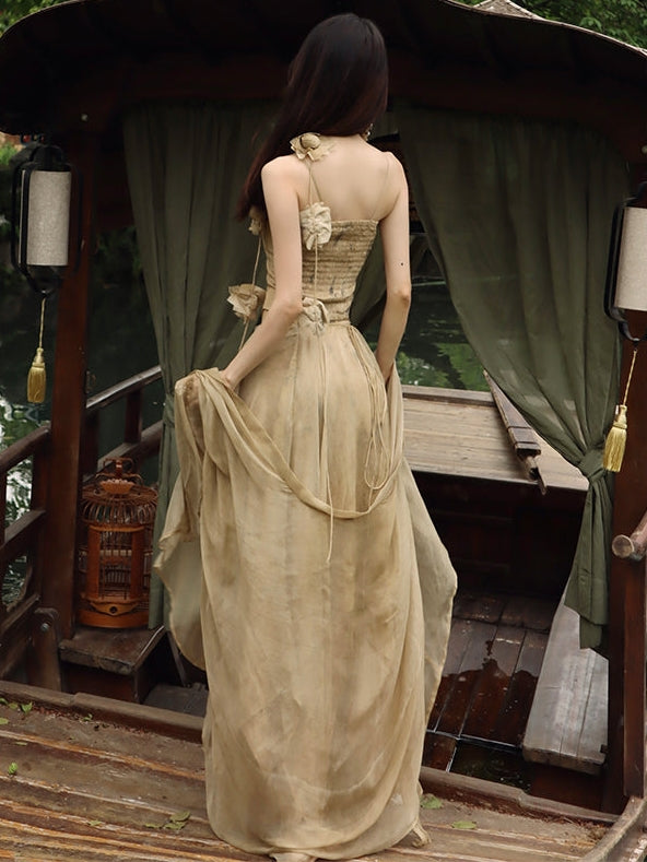 실크 A- 라인 치마