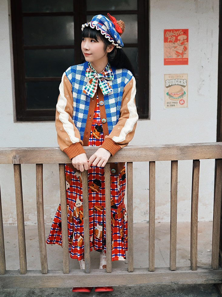 Langmischte Strickjacke tragen