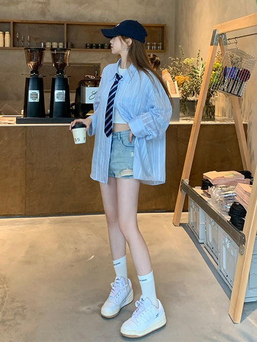 Chemise de protection solaire lâche à manches longues