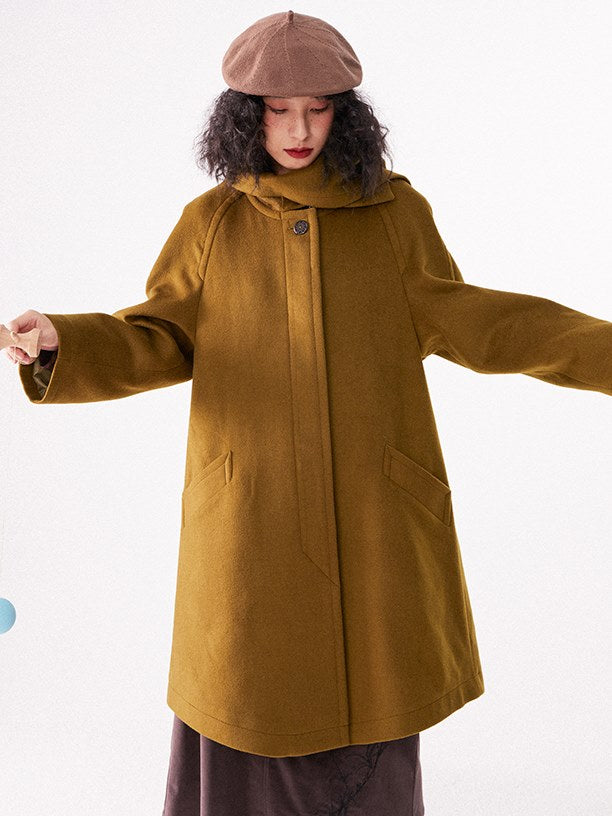 Mid-Length Woolen Coat