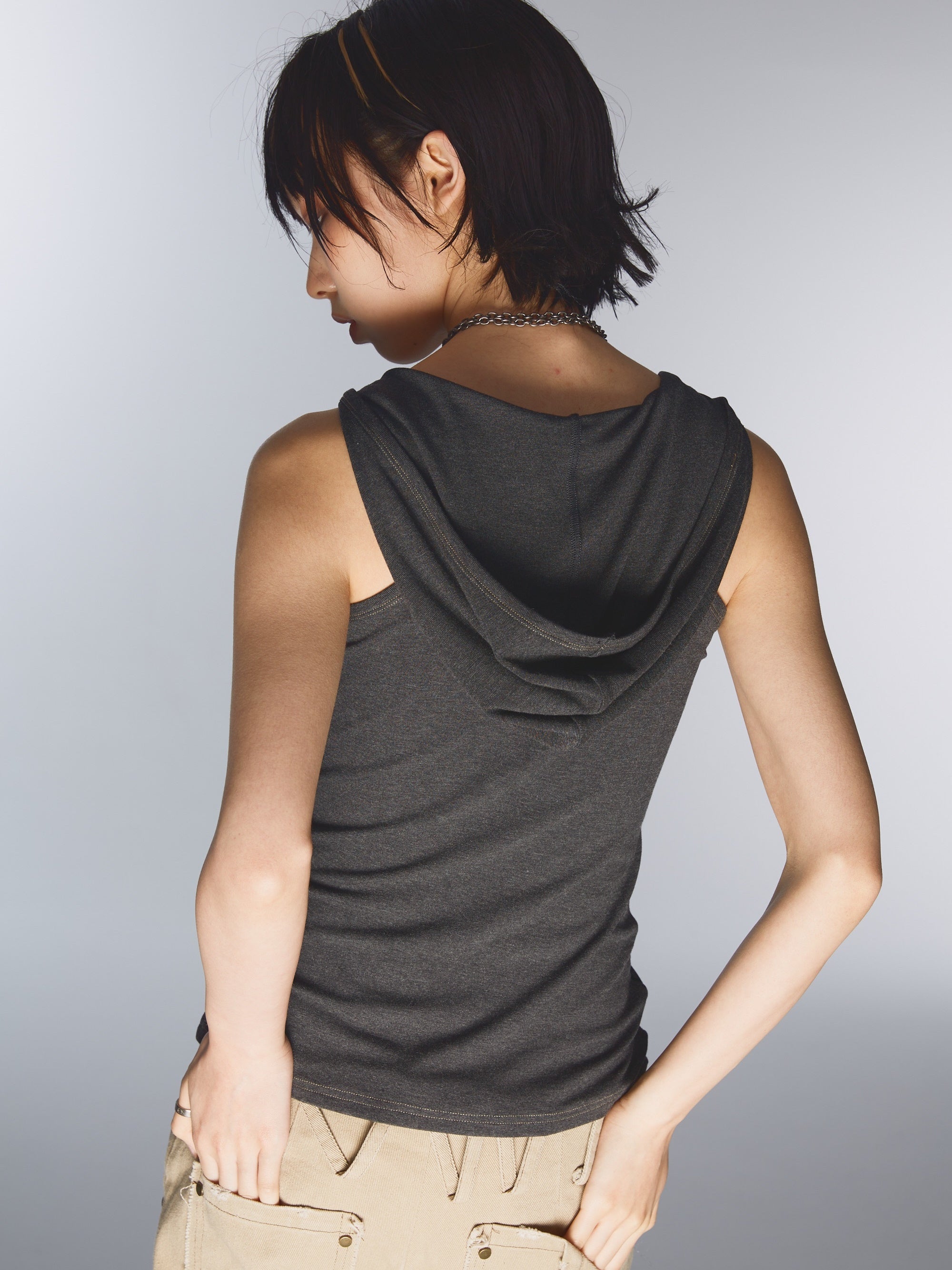 고탄성 슬림 핏 소매 인쇄 까마귀