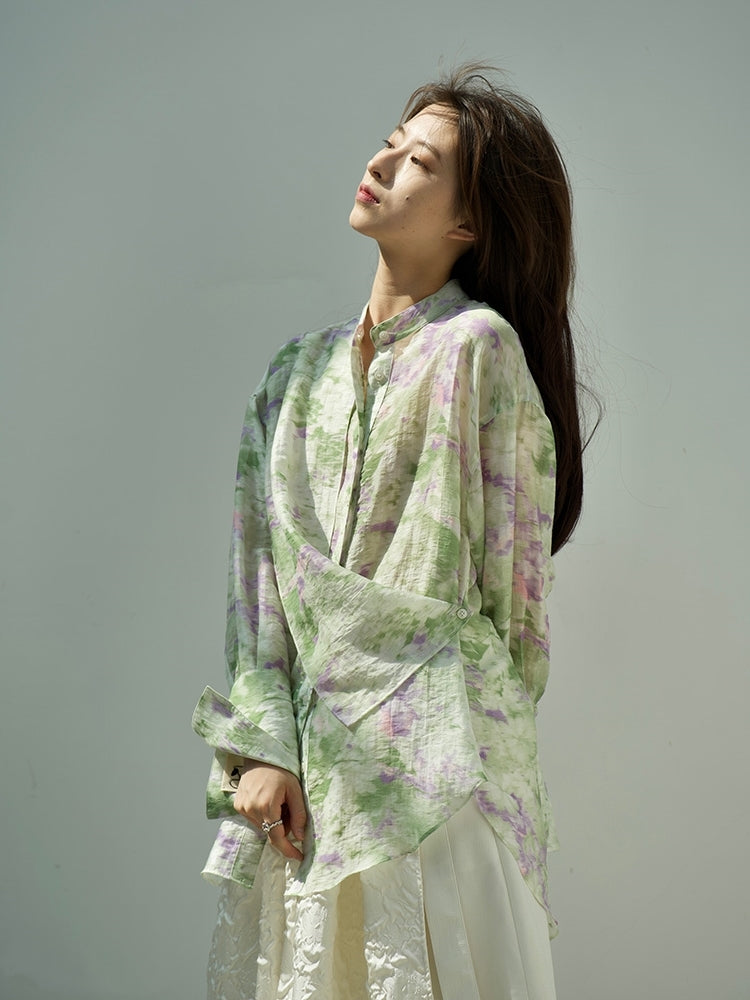 추상 인쇄 셔츠