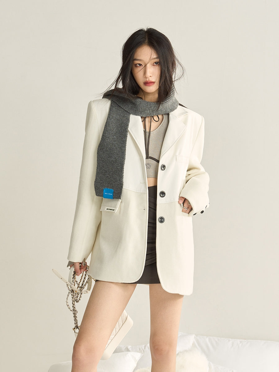 Feine Wolljacke Leder