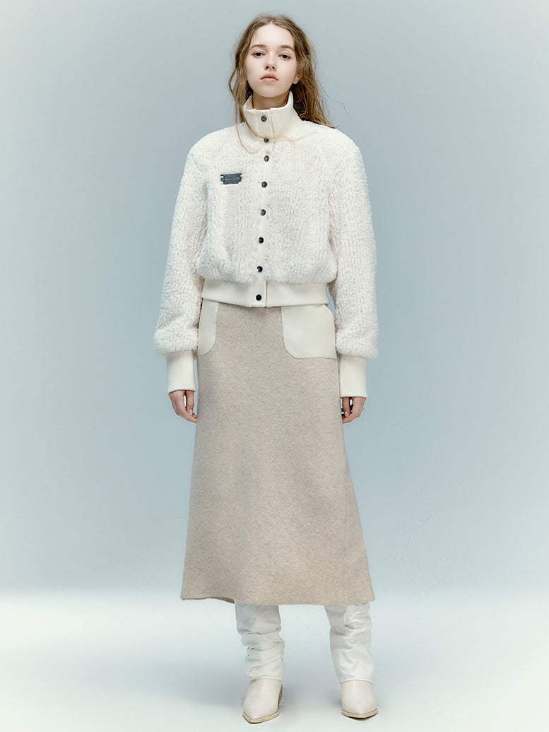 Jupe en cuir en tricot