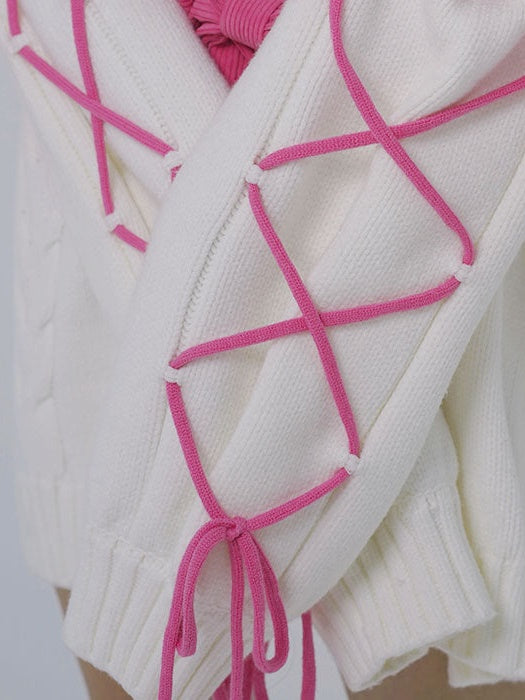 Oversize Lace-UP Sweater