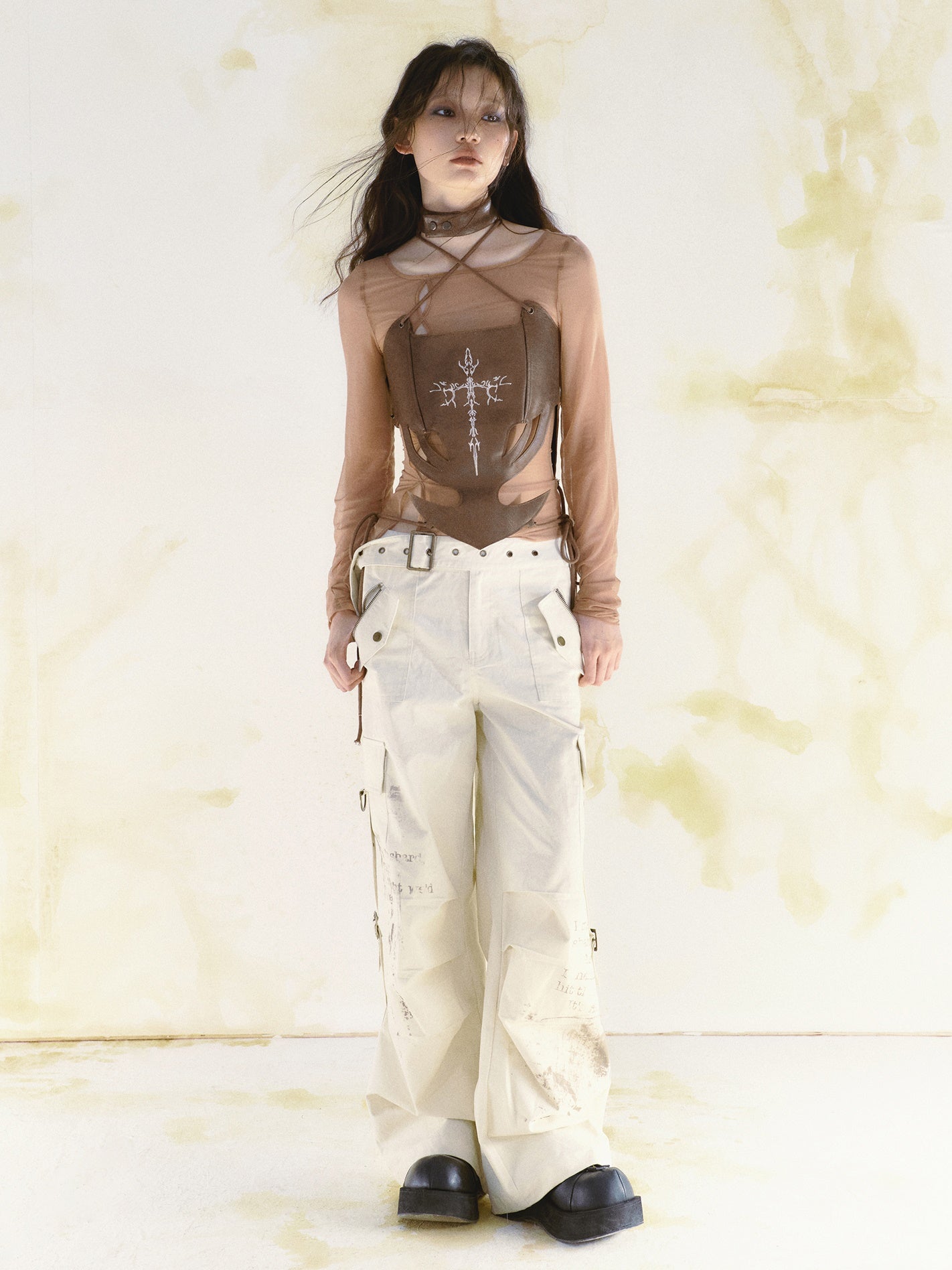 Multi Pocket Wide Leg Pants