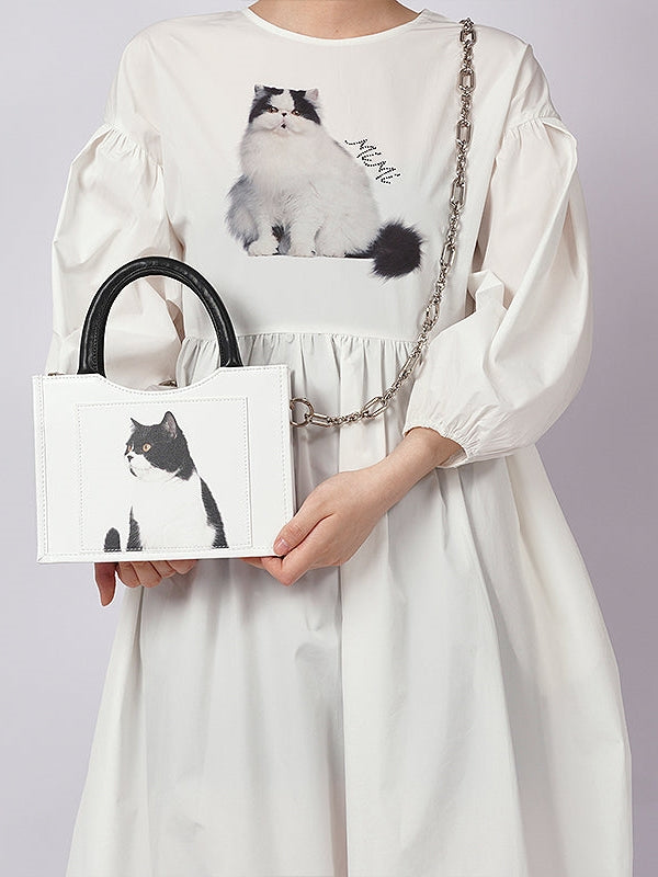 Leopard & Cat Small Square Bag