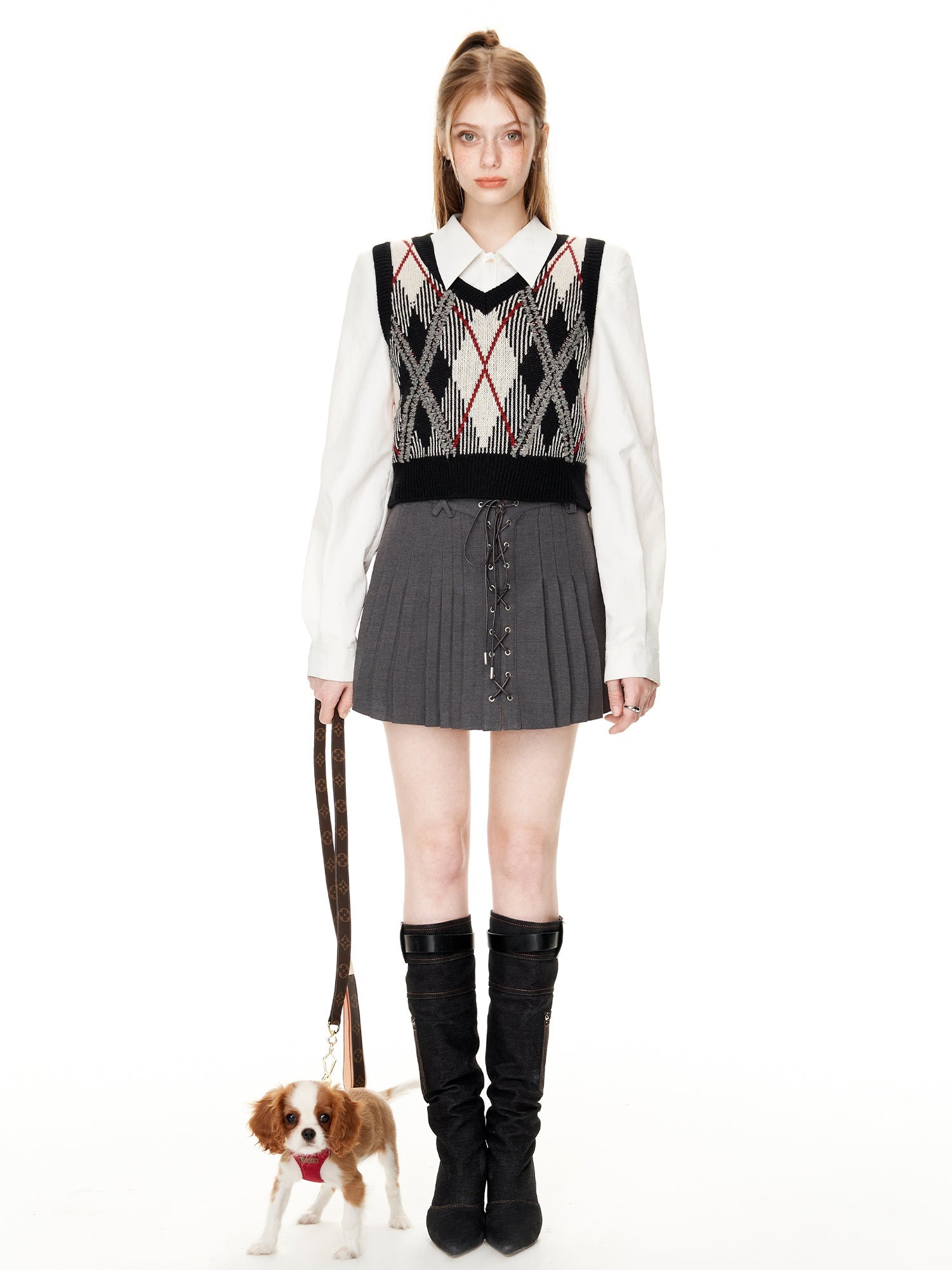 Retro Short Knitted Cardigan & Vest