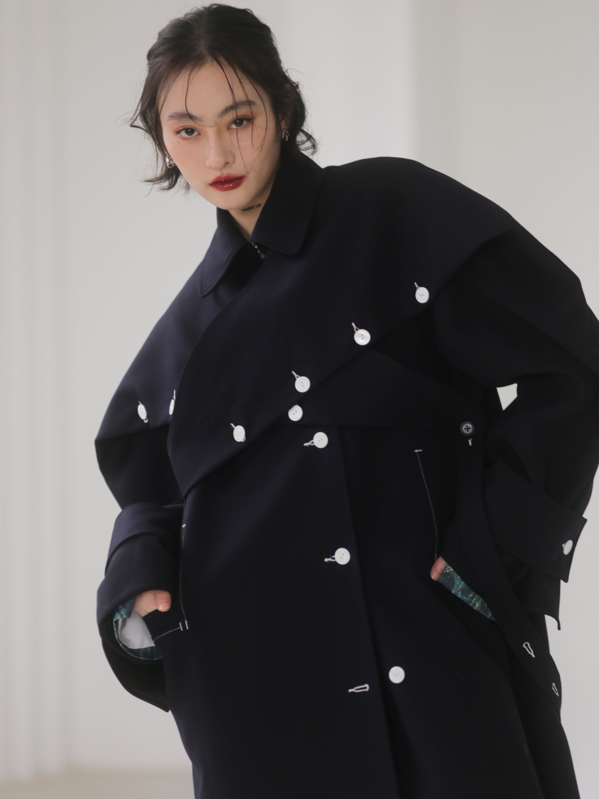 Rabbit Ears Shawl-Style Quilted Coat