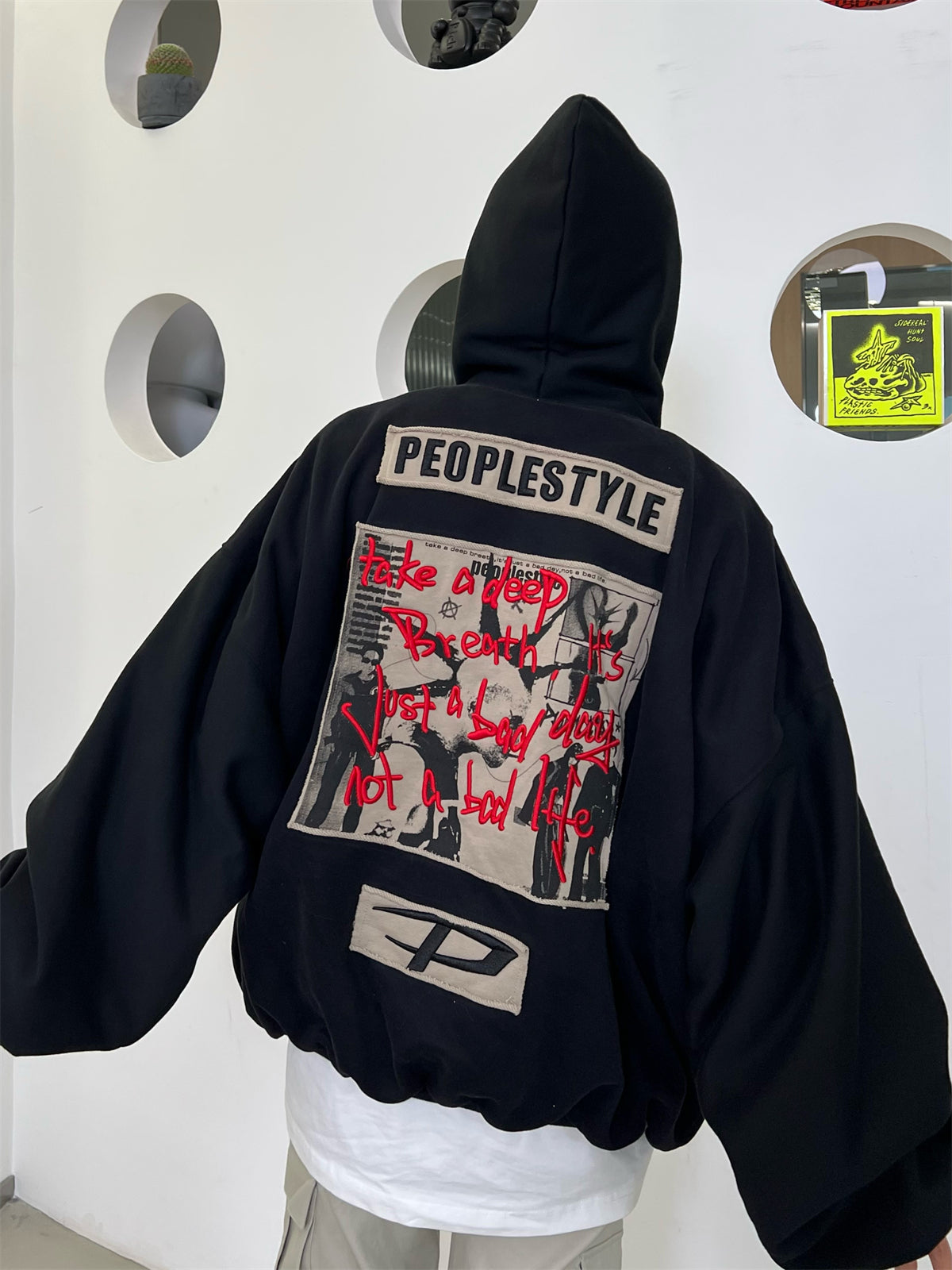 UNISEX HOODIE BACK-PRINT SWEAT PARKA