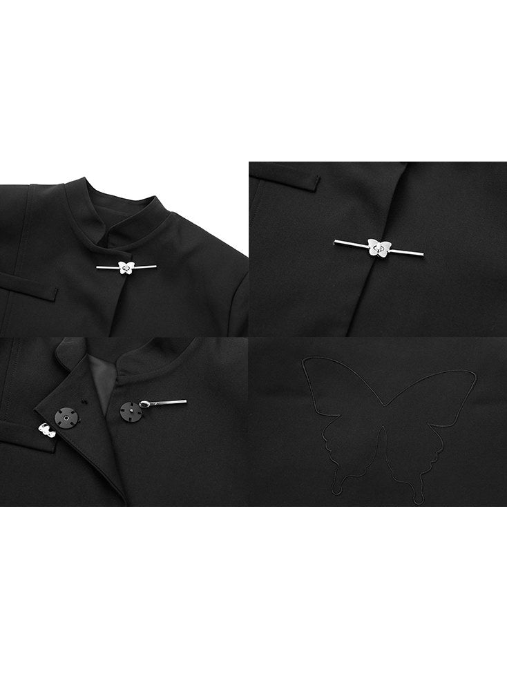 중국 스타일 로우 웨이스트 스커트 및 짧은 재킷