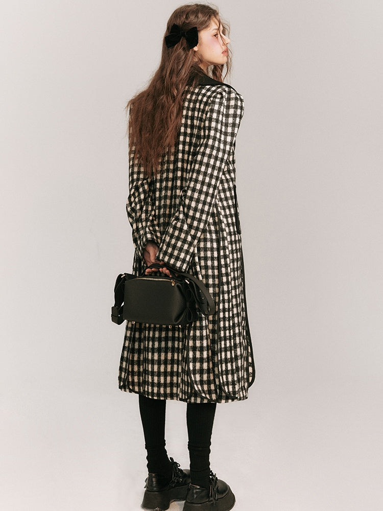 Plaid Loose Wool Coat