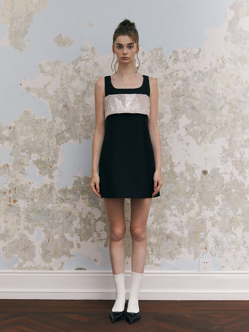 Sequin Short Flare Elegant One-Piece