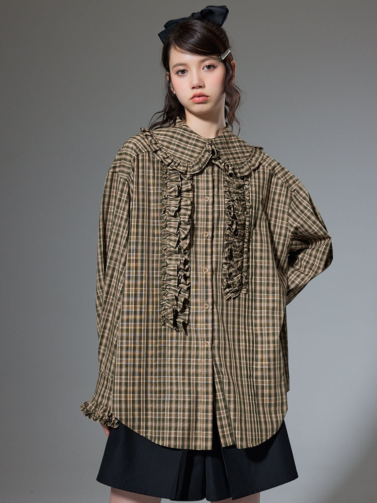 Multi-Layered Ruffled Doll Collar Shirt