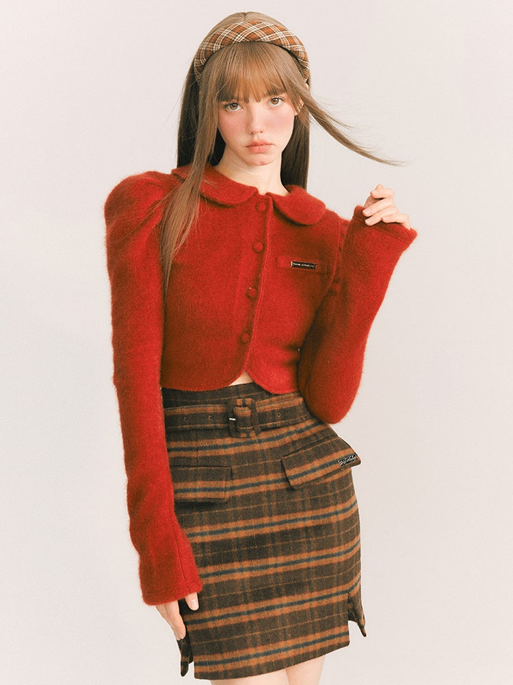 Fluffy Small FUR CARDIGAN JACKET