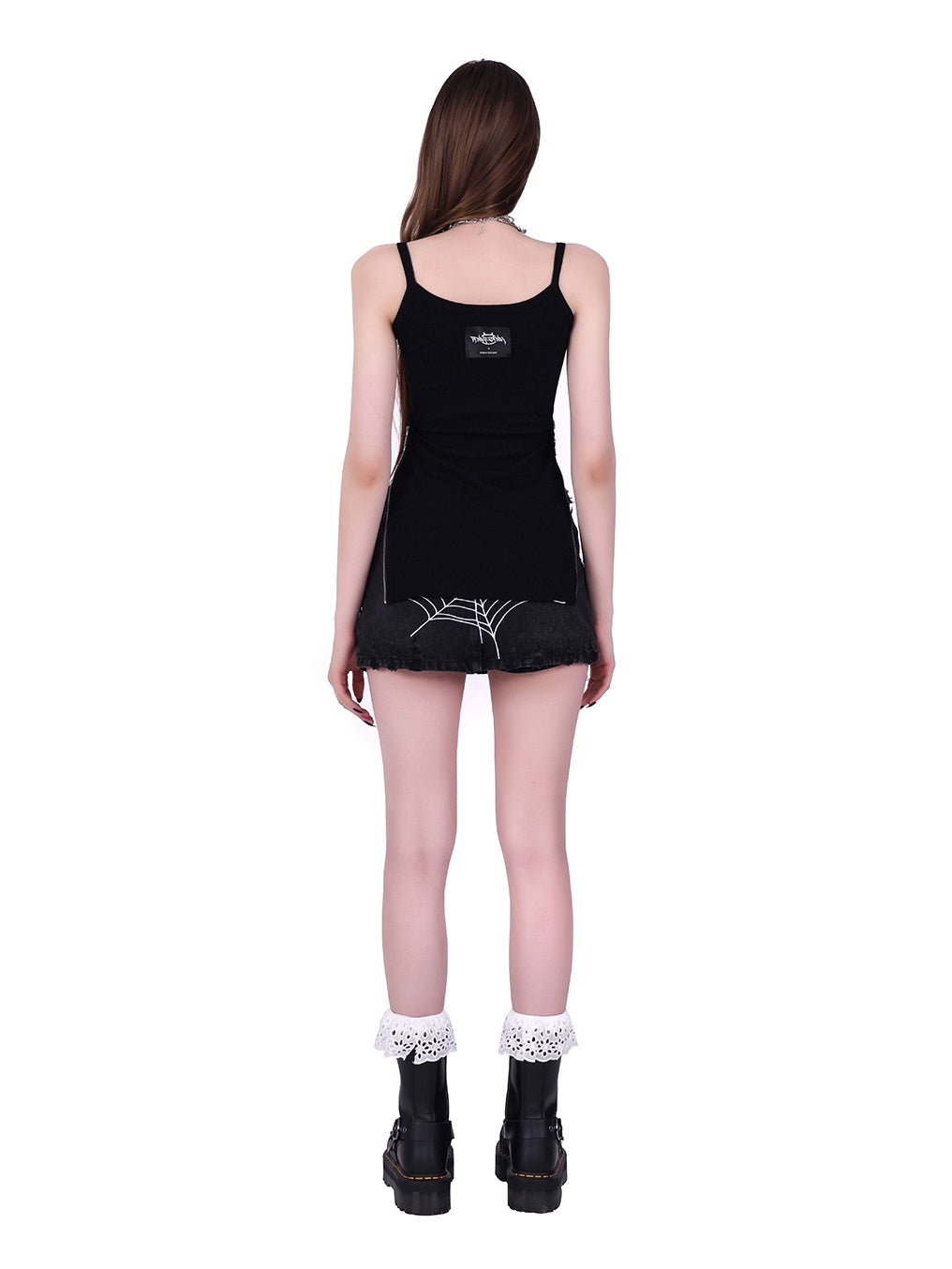 Rock Rabbit Stitching Mesh T-Shirt & Camisole Set