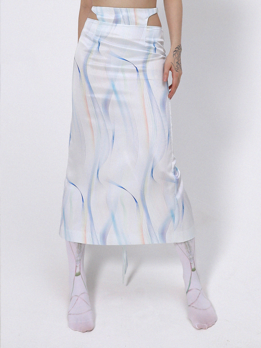 백 슬릿 수색 긴 니치 스커트