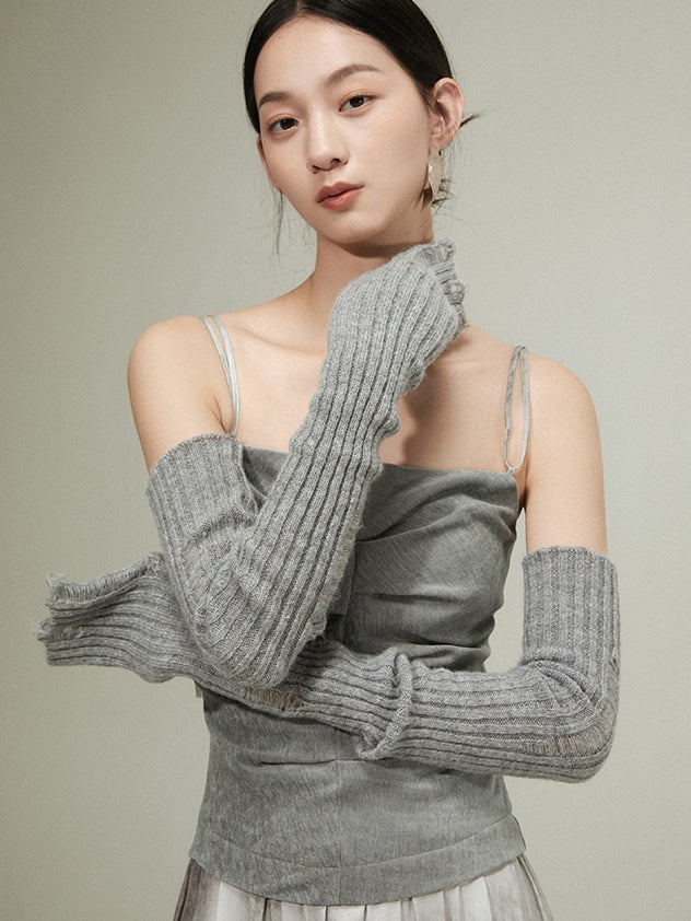 IRREGULAR PLEATED STITCHING SLING Dress