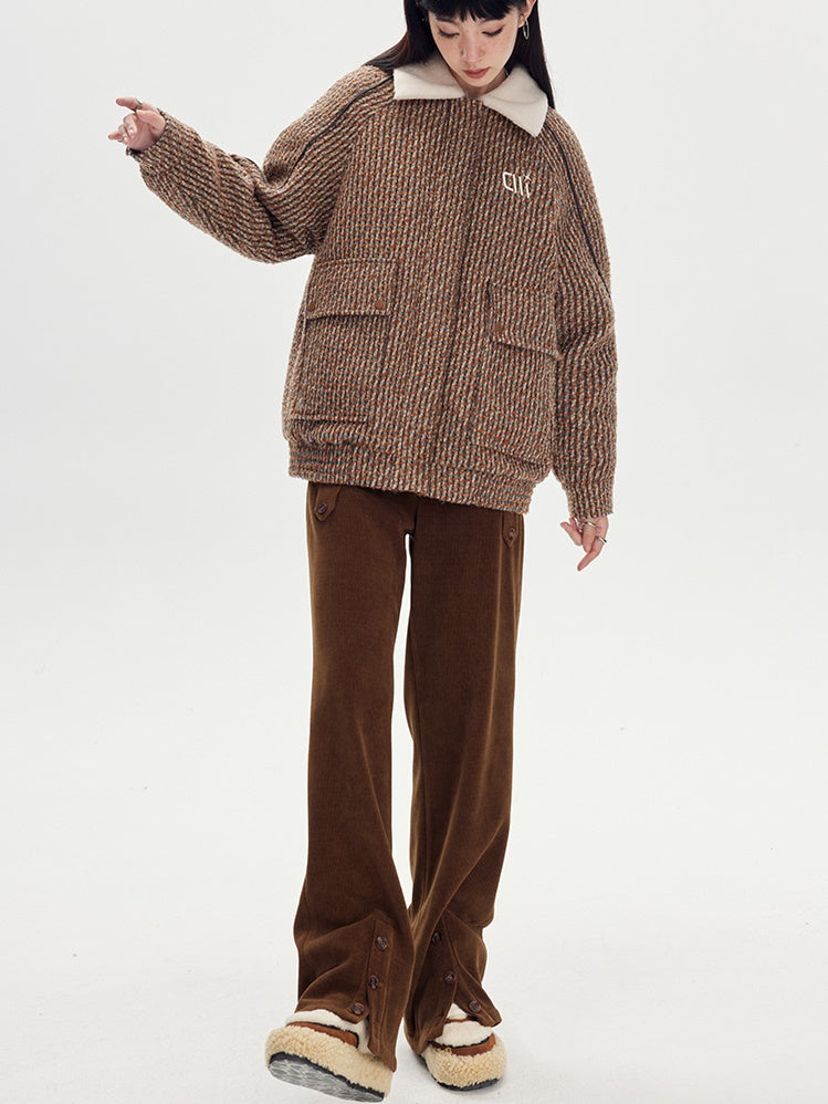 Knöchelschlitz -Kordhose