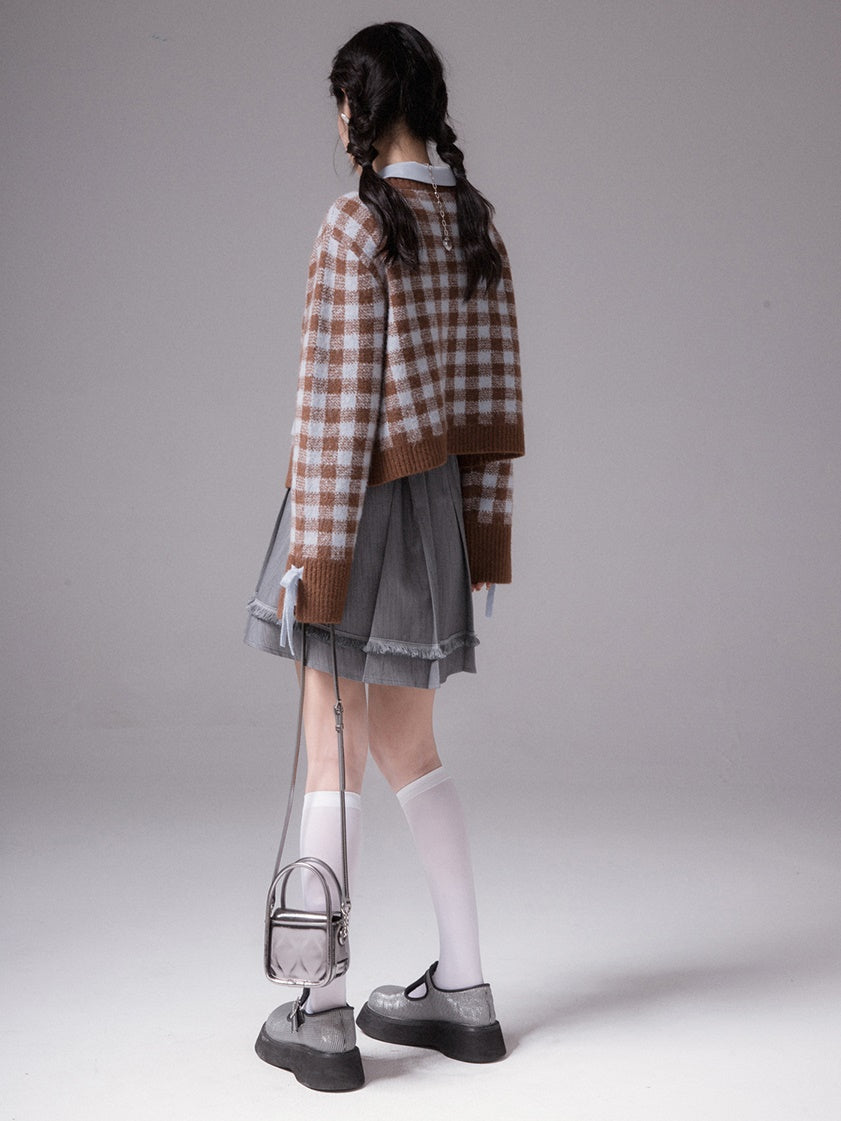 주름 잡은 프린지 스커트