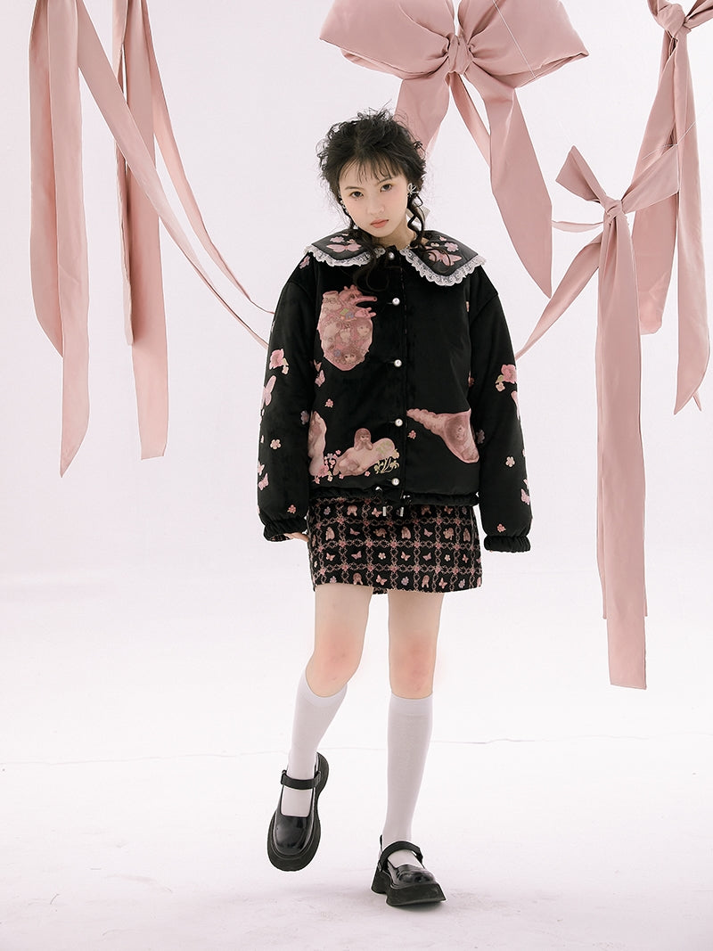 Lace Eerie Velvet Cotton Blouson