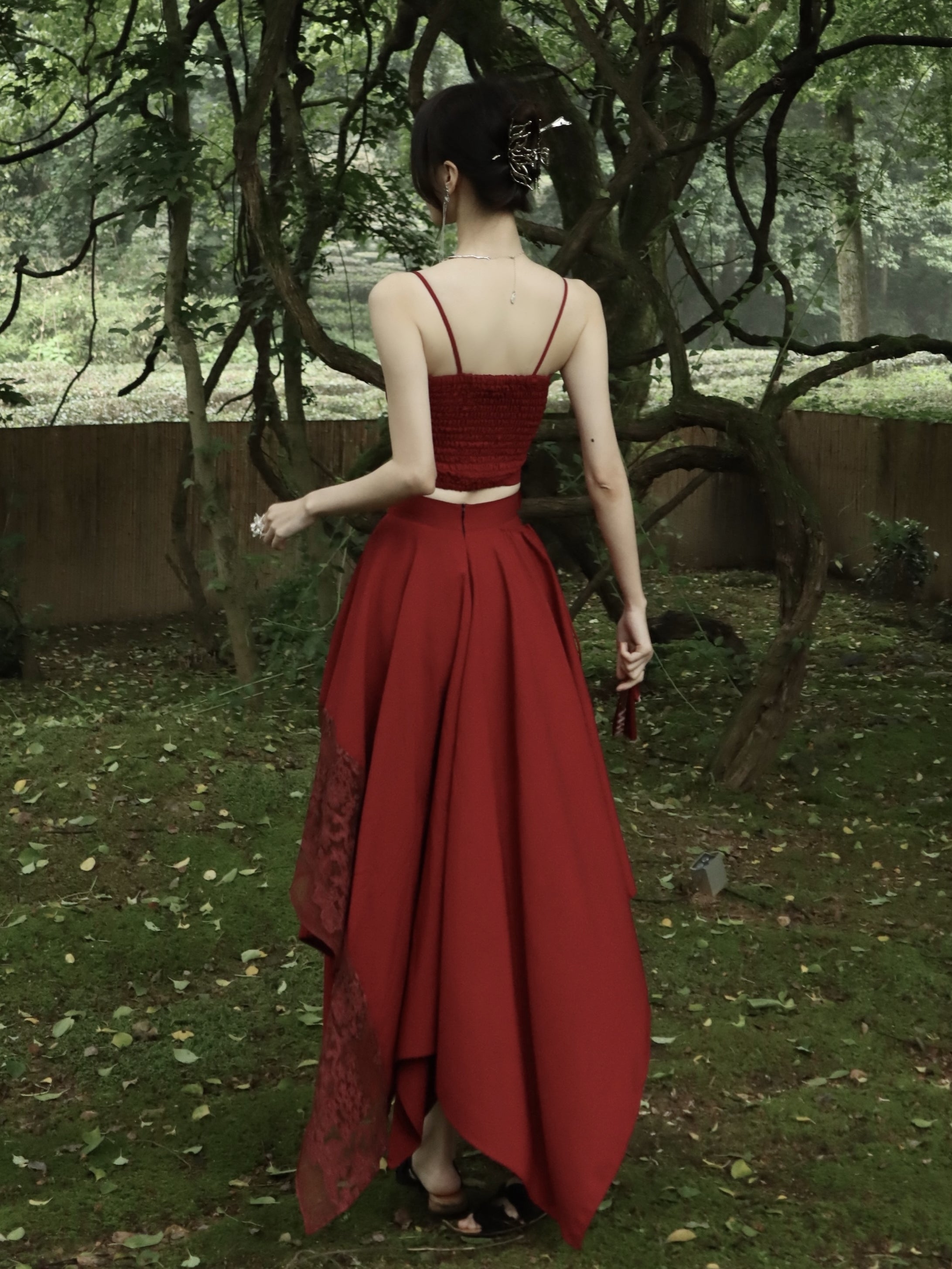 Seidennähte a-line-Spitzenrock