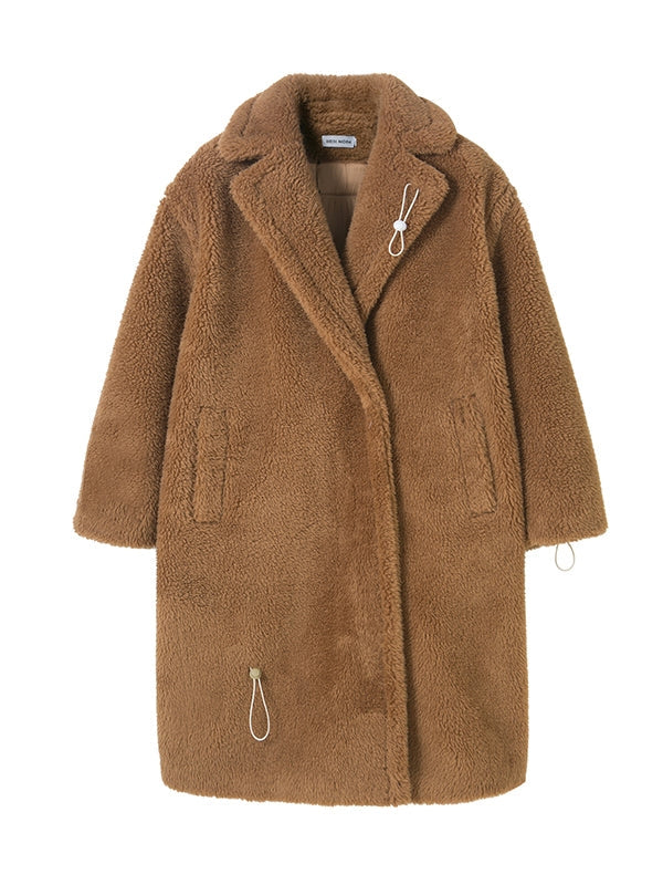 Mid-LENGTH LAMB WOOL COAT