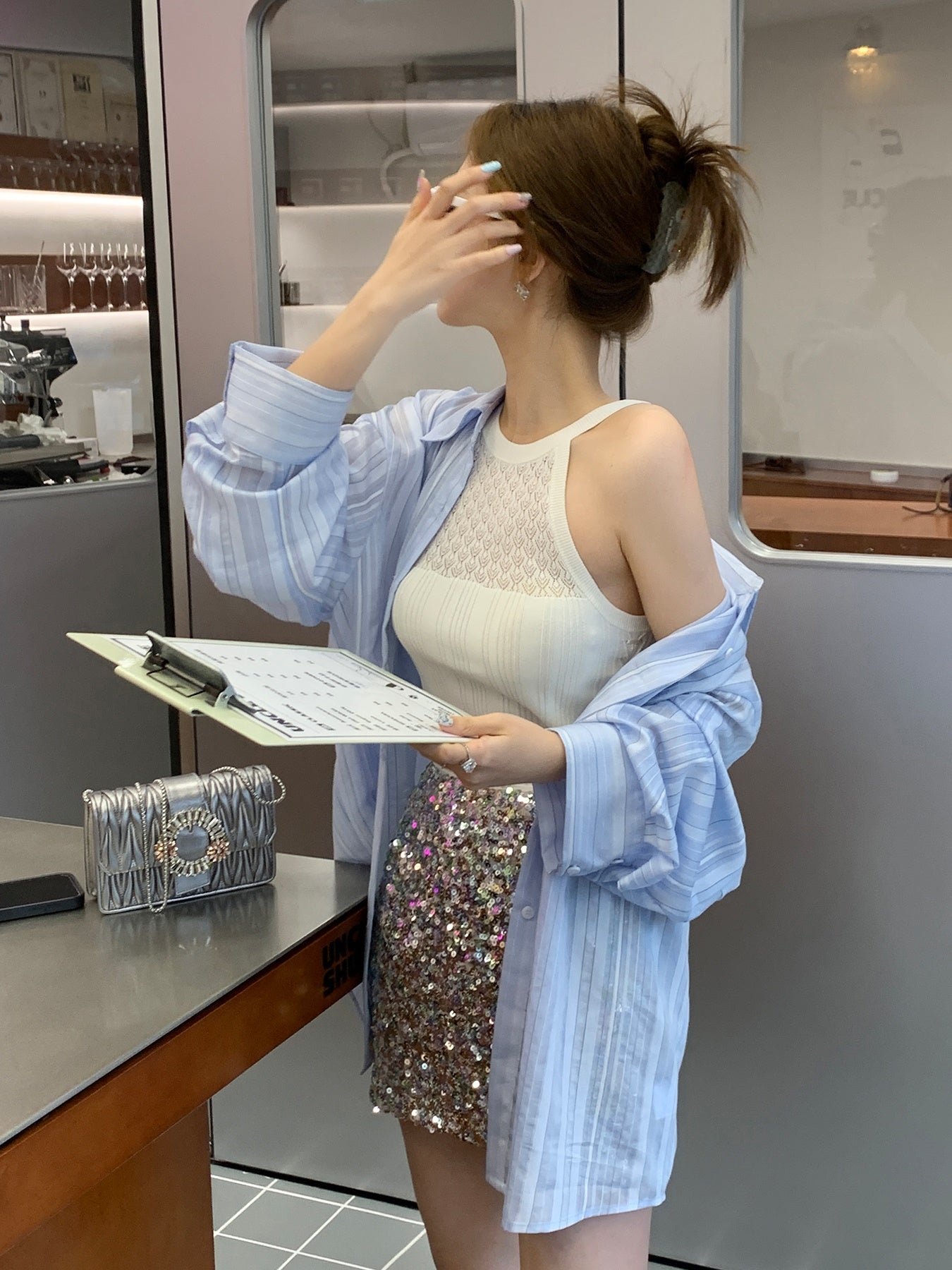 Chemise de protection solaire lâche à manches longues