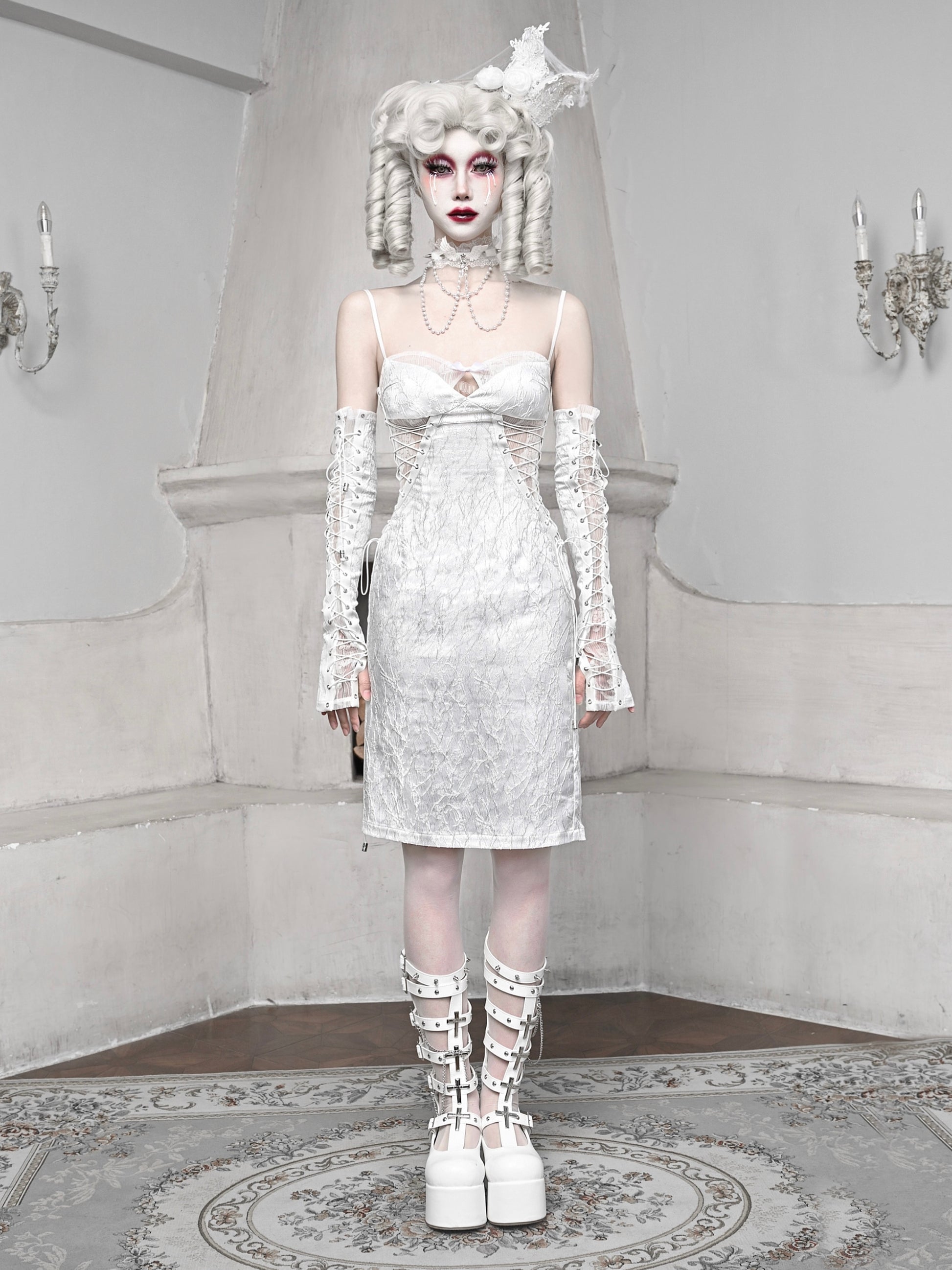 Strap Jacquard Slim Sling Dress