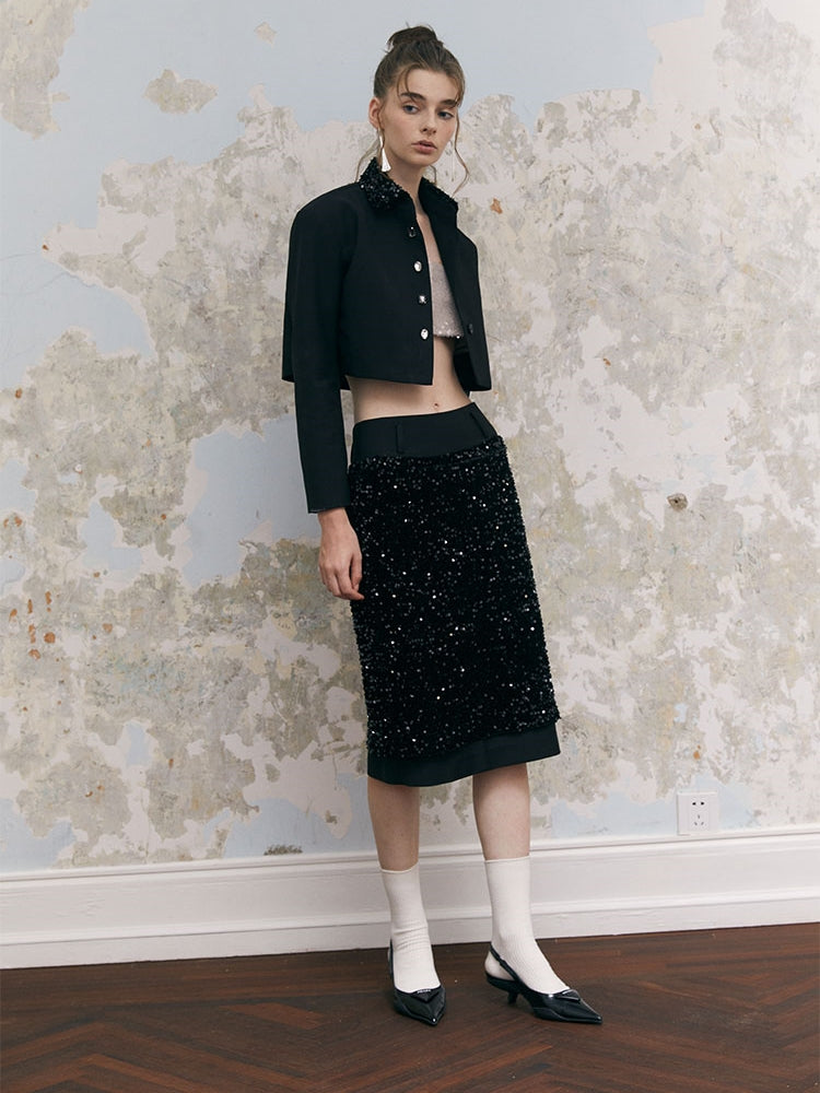 Sequin Nichi Pencil Skirt