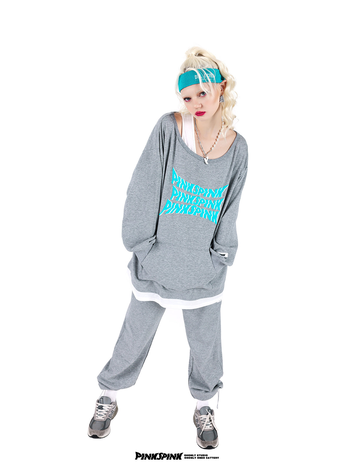 Sweat Casual Sporty Pullover Pants Set-UP