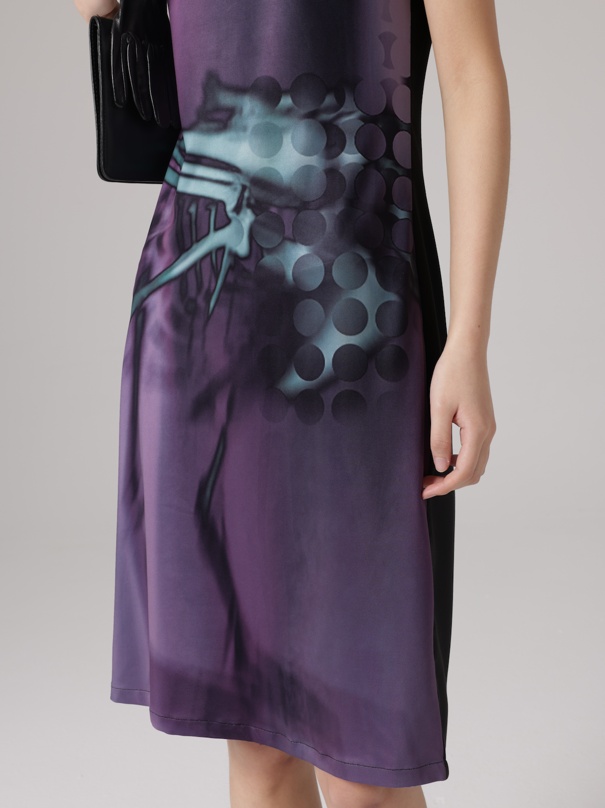 엑스레이 새 뼈 프린트 소매류 드레스