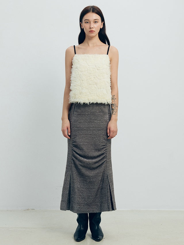 3D Falten Slim Fit gerader Rock