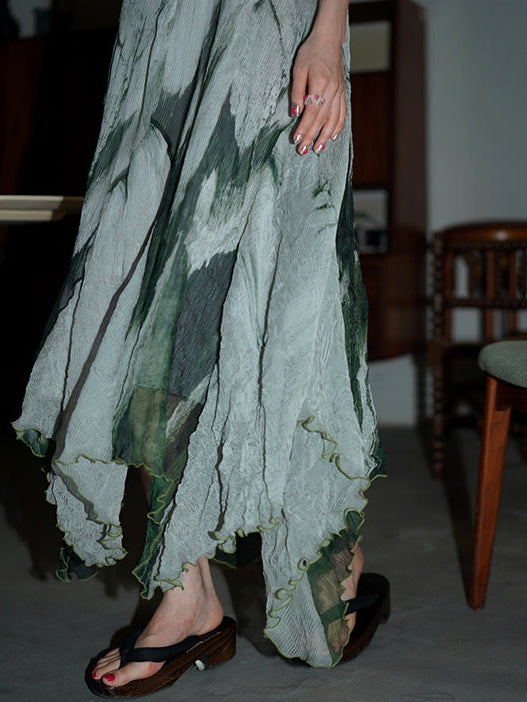 넥타이 염색체 느슨한 서스펜더 드레스