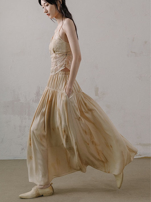 허리 긴 우산 치마