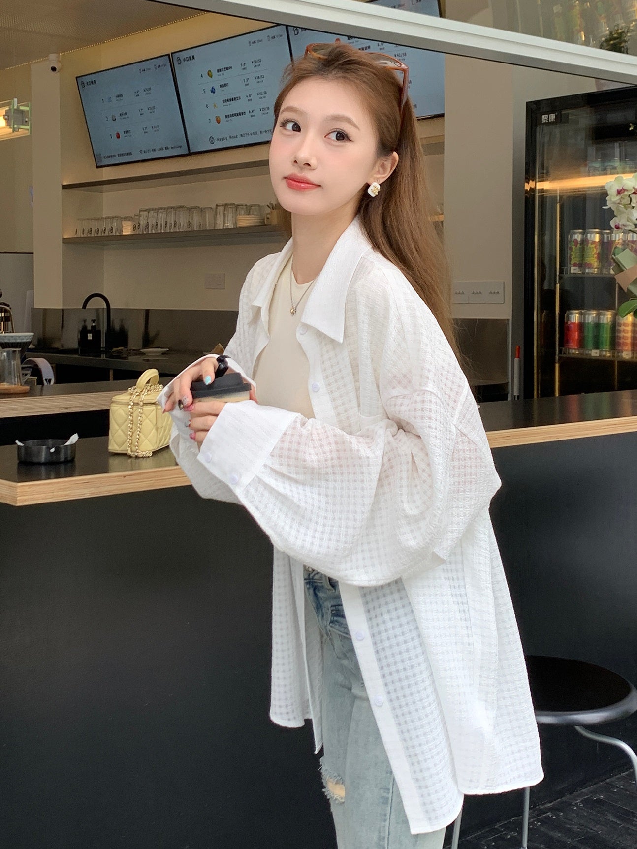 Chemise de protection solaire lâche à manches longues